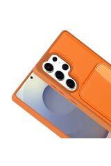 Galaxy S24 Ultra Kılıf Kartlıklı BSAY X-Kart Silikon Kapak - Lacivert Siyah