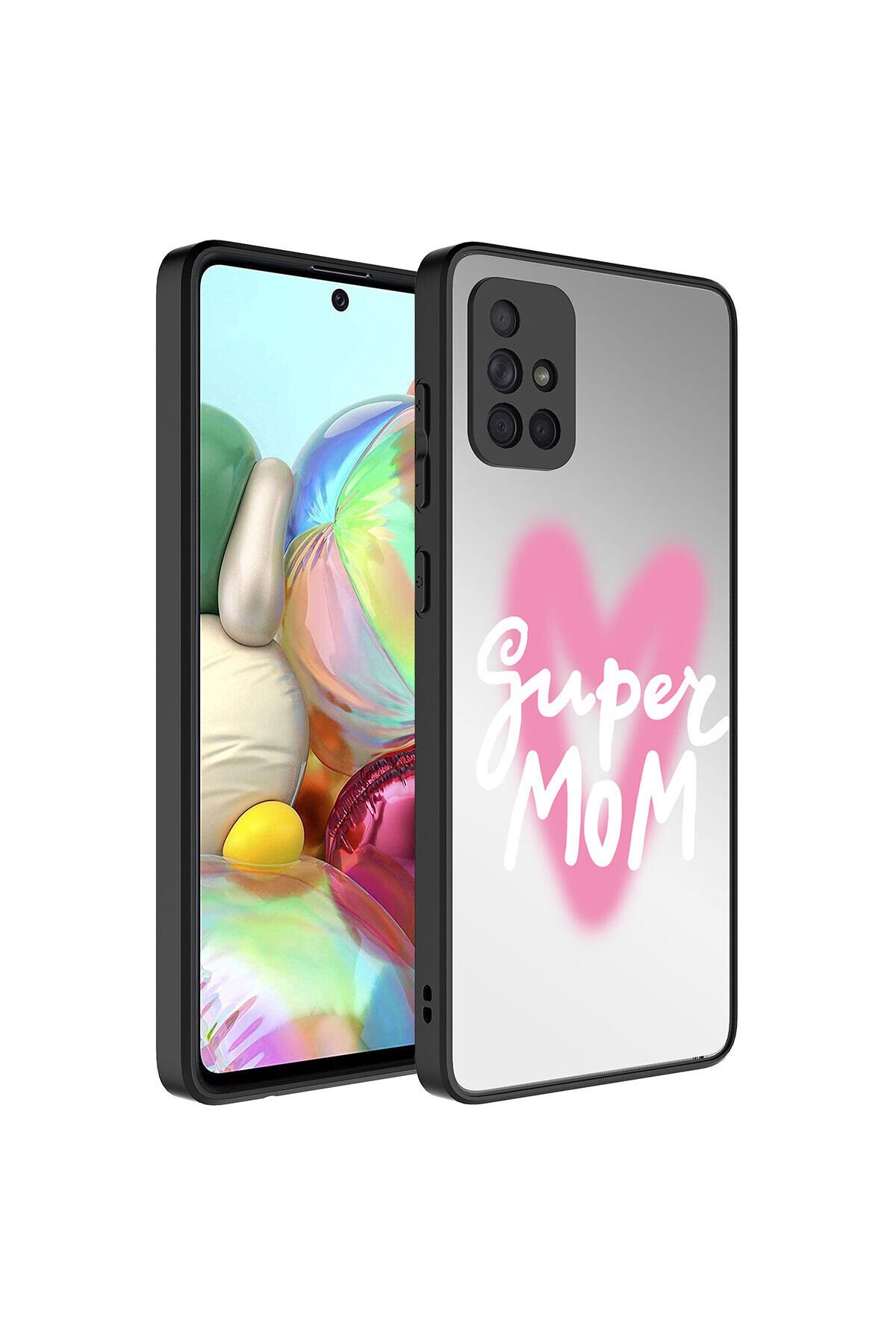 Galaxy A71 Kılıf Aynalı Desenli Kamera Korumalı Parlak BSAY Mirror Kapak - Pati Süper Anne