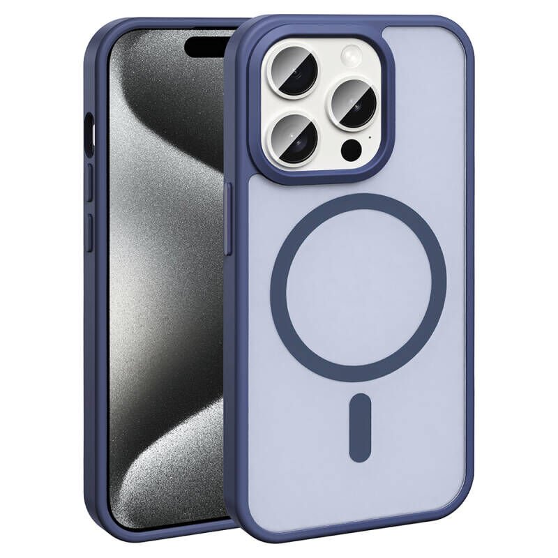 iPhone 15 Pro Kılıf M-safe Şarj Özellikli Mat Arka Yüzey Zore Sio Kılıf