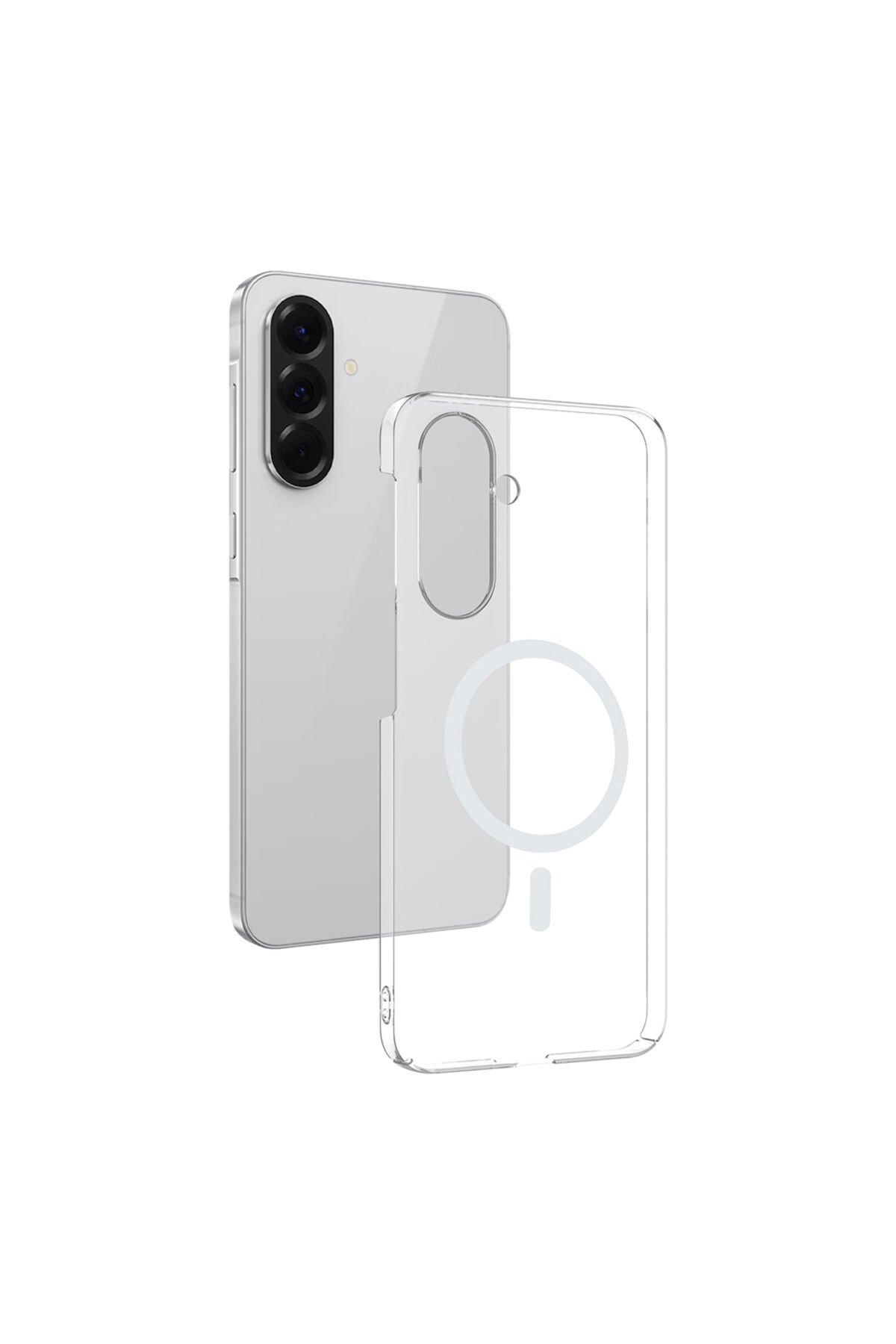 Galaxy A36 Kamera Korumalı M-Safe Şarj Özellikli Şeffaf BSAY London Sert PC Kapak - Şeffaf
