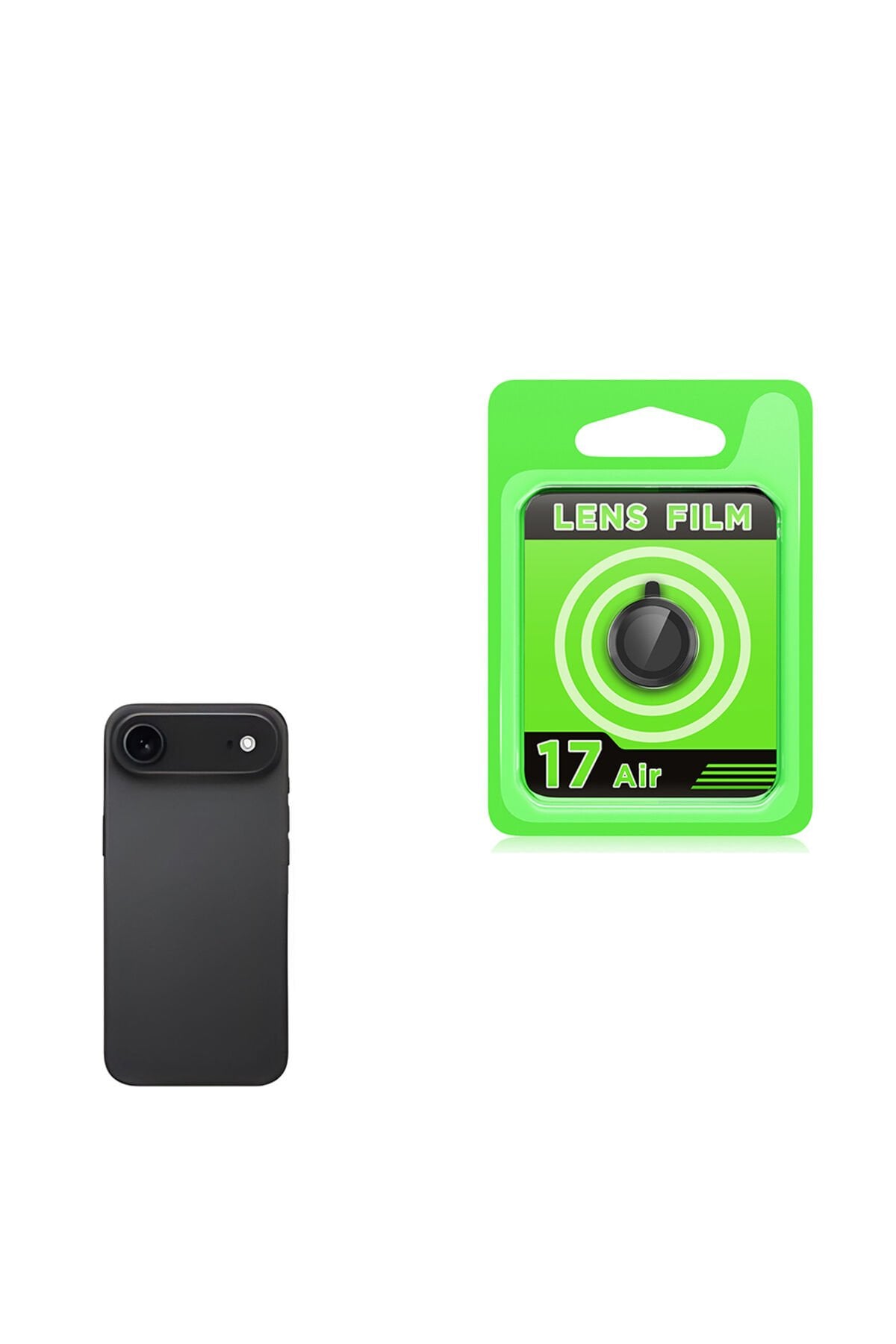 iPhone 17 Air CL-07 Kamera Lens Koruyucu - Siyah Siyah