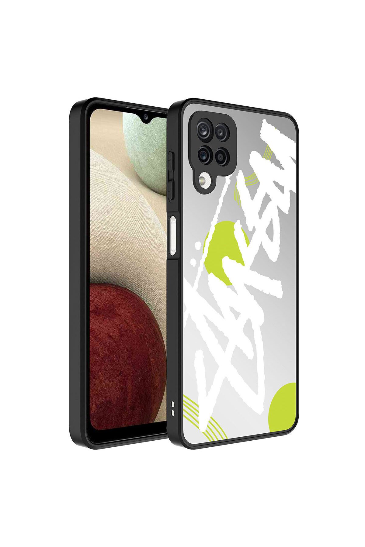 Galaxy A12 Kılıf Aynalı Desenli Kamera Korumalı Parlak BSAY Mirror Kapak - Süper Anne Süper Anne