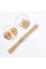 Galaxy Watch 42mm Uyumlu KRD-36 20mm Metal BSAY Kordon-Gümüş-Rosegold Siyah