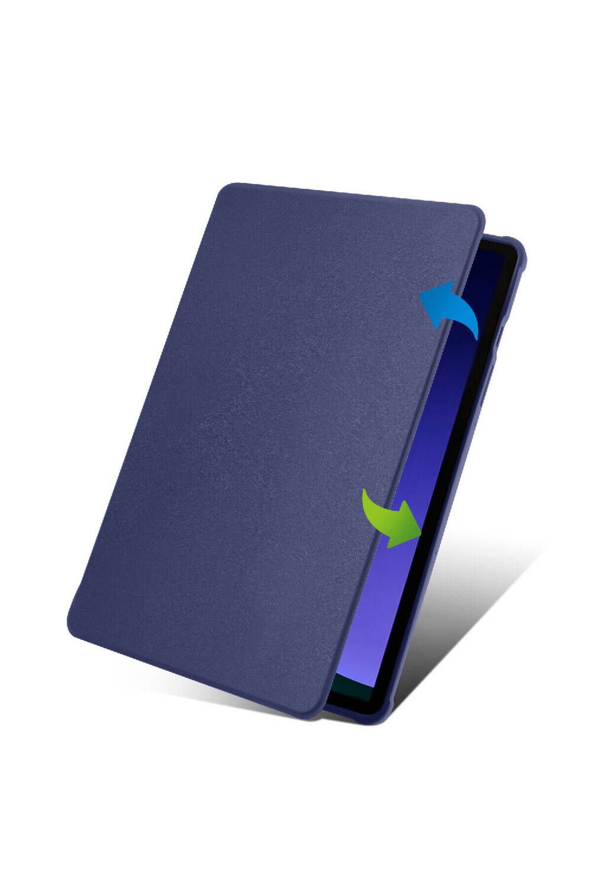 Galaxy Tab S9 Kılıf Uyumlu BSAY Termik Kalem Bölmeli Dönebilen Standlı Kılıf-Gri Gri