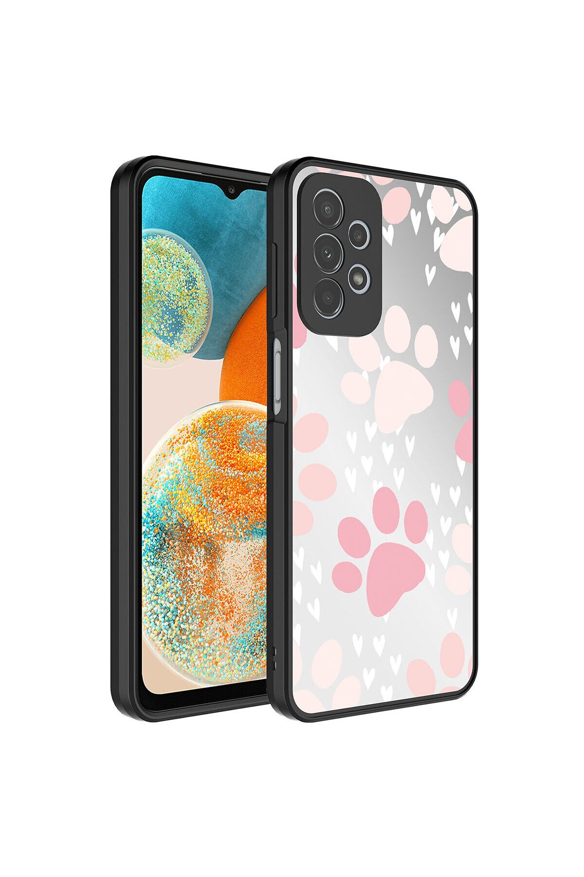 Galaxy A23 Kılıf Aynalı Desenli Kamera Korumalı Parlak BSAY Mirror Kapak - Seyahat Pati