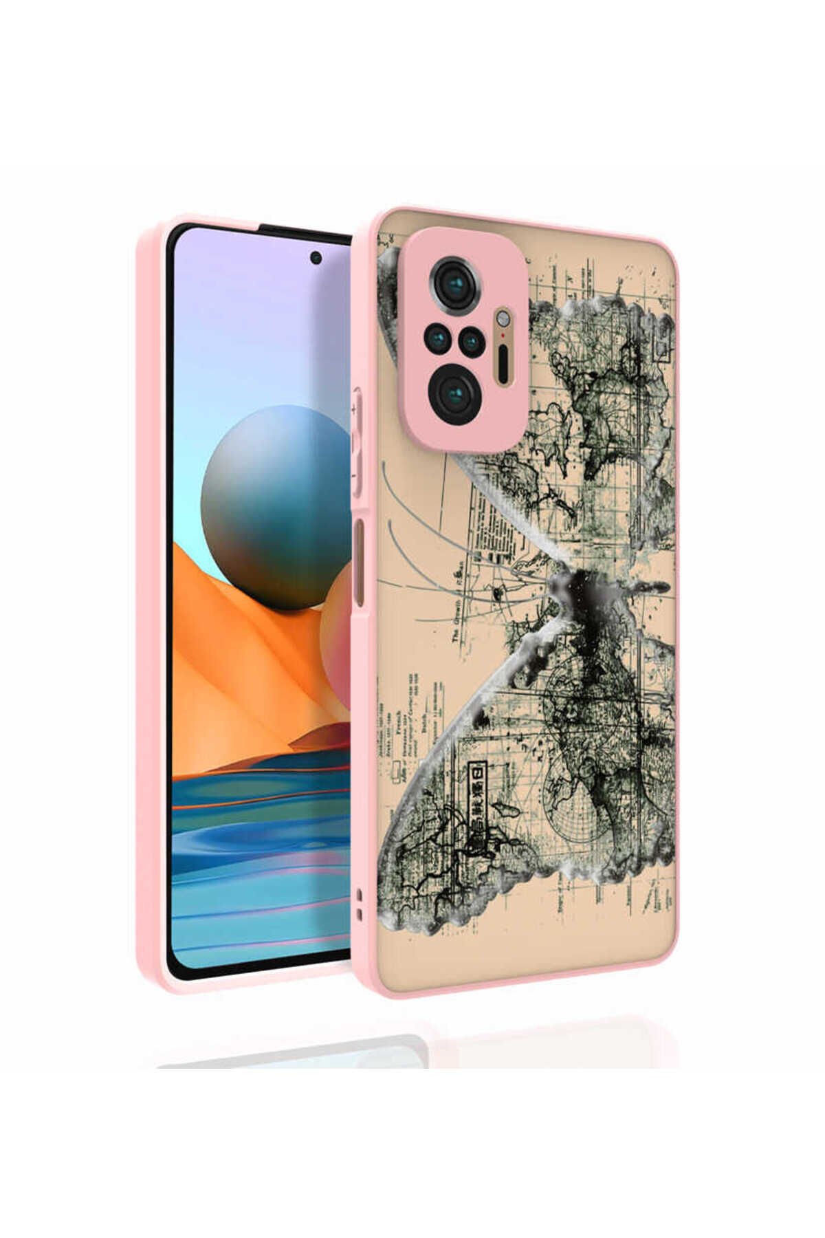 Redmi Note 10 Pro Kılıf Desenli Kamera Korumalı Parlak BSAY Nora Kapak - NO5 No4