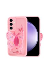 Galaxy S23 FE Kılıf Kamera Korumalı Figür Tasarımlı ASMA Kapya Kapak-Pembe Açık
