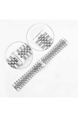 Huawei GT2 46mm Uyumlu KRD-36 22mm Metal BSAY Kordon-Gümüş Gümüş