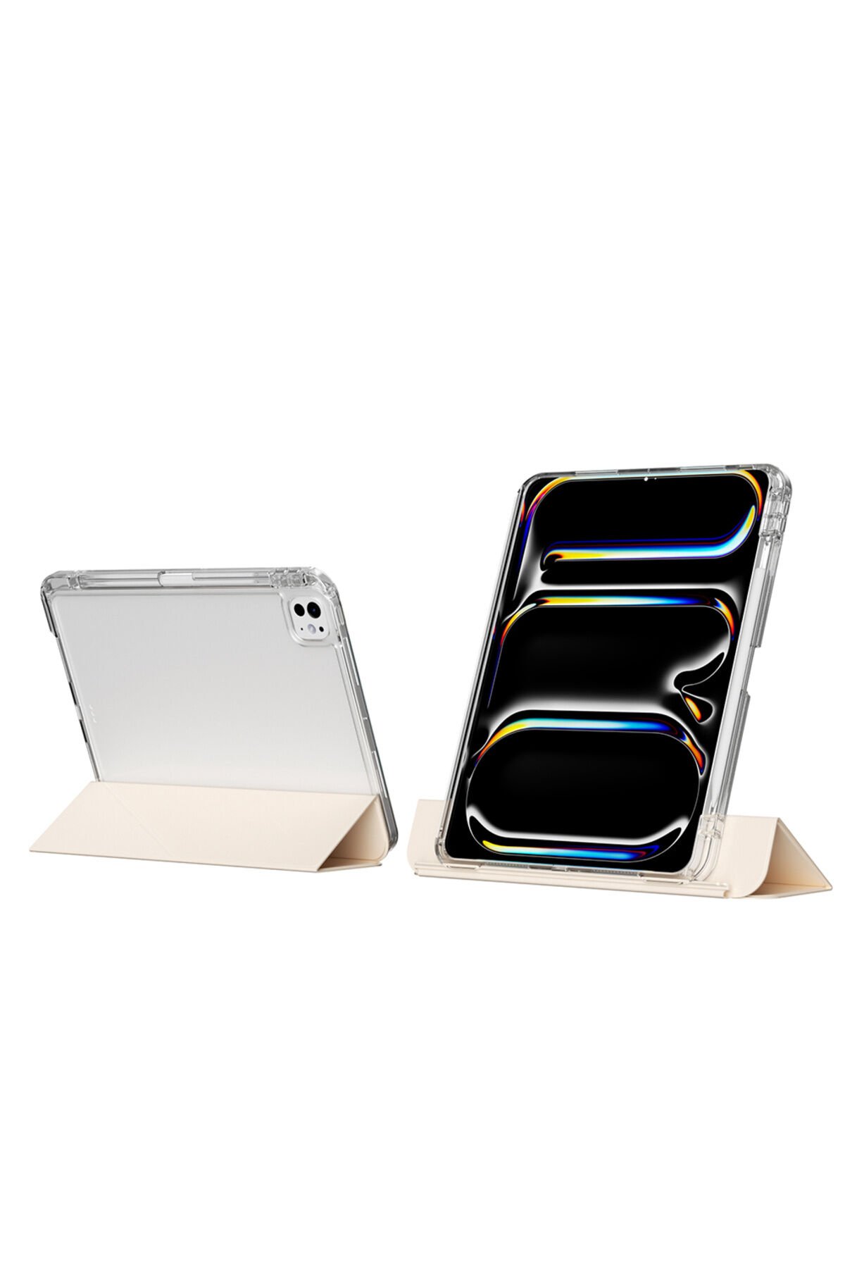 iPad Pro 13 2024 Kılıf Magnetik Ayrılabilen Airbagli BSAY Sliding Tablet Kılıfı - Gold