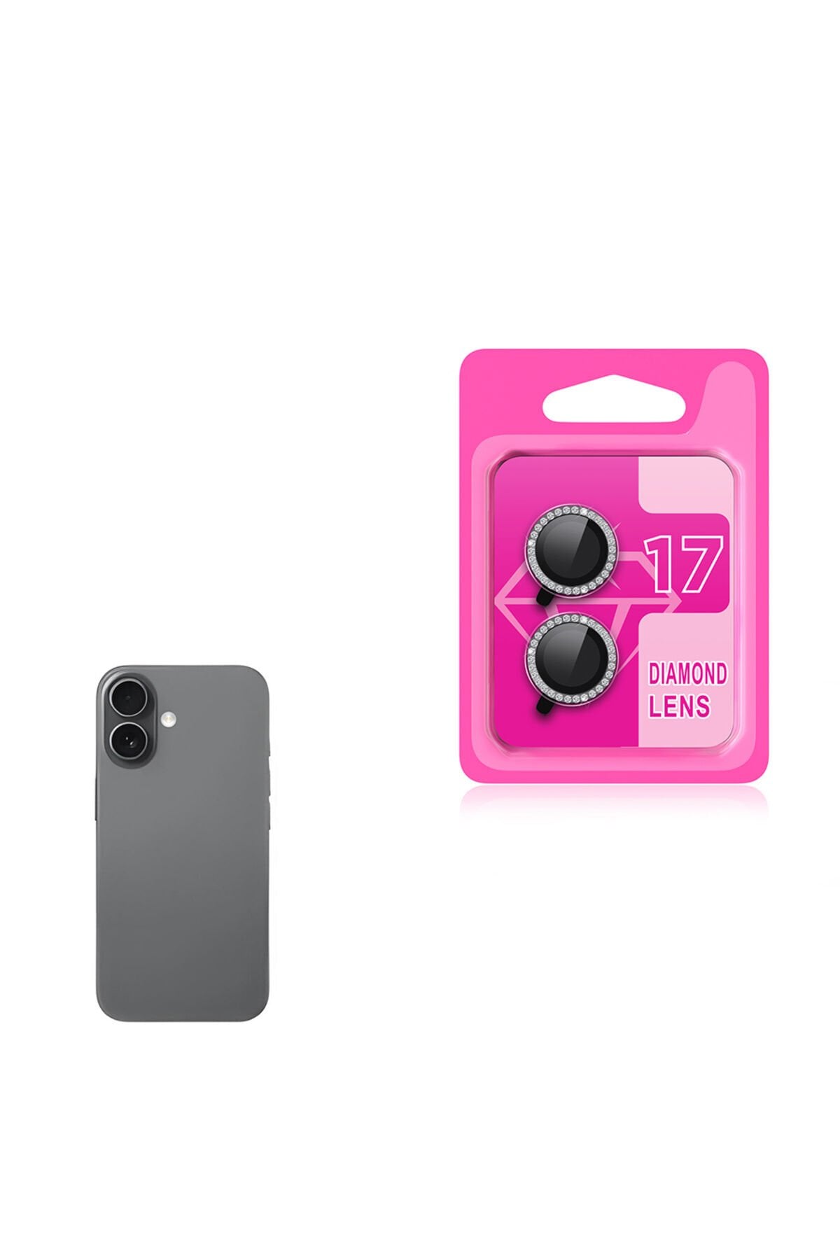 iPhone 17 CL-06 Kamera Lens Koruyucu - Gri Gri