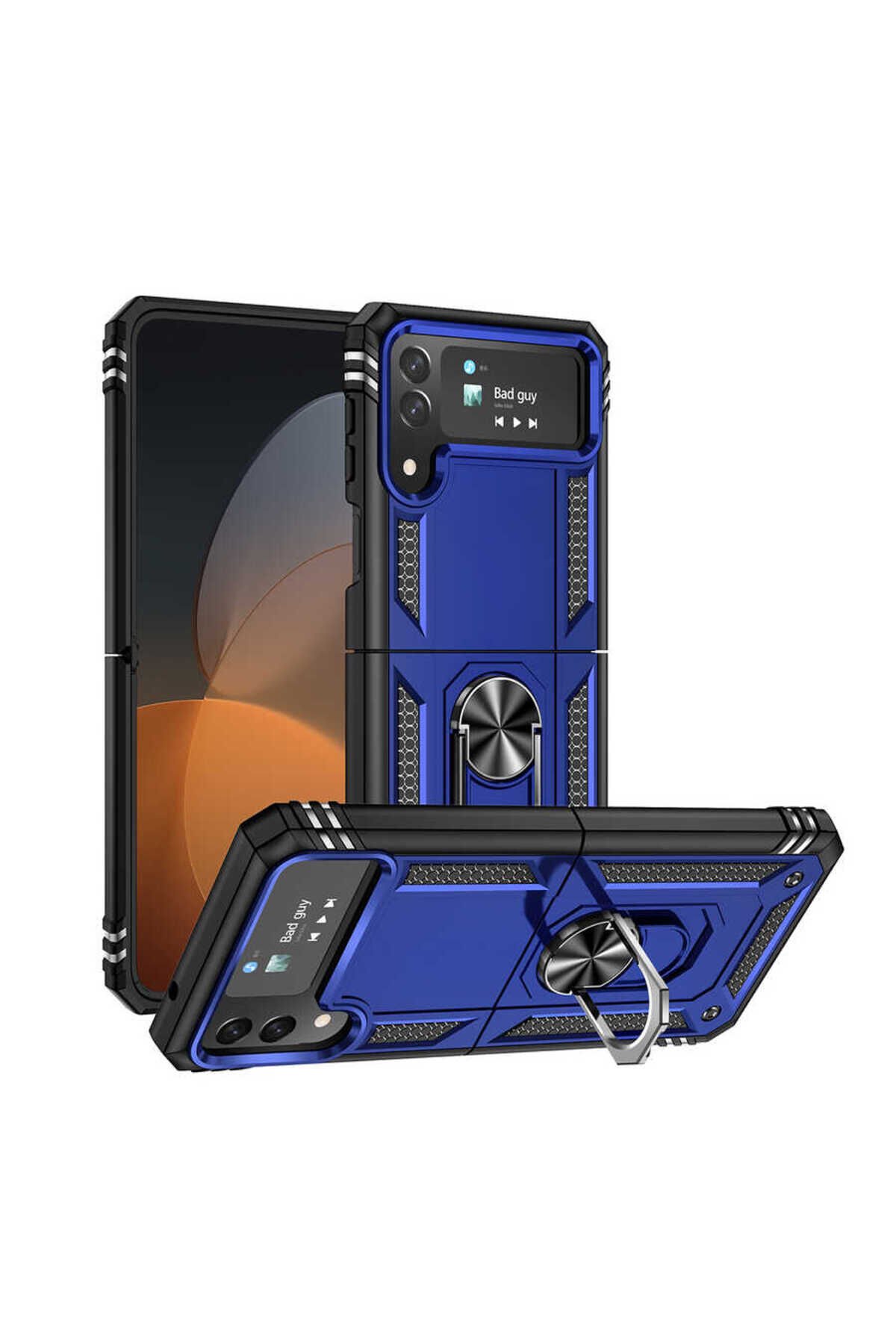 Galaxy Z Flip 4 Uyumlu ATA Vega Kılıf-Mavi