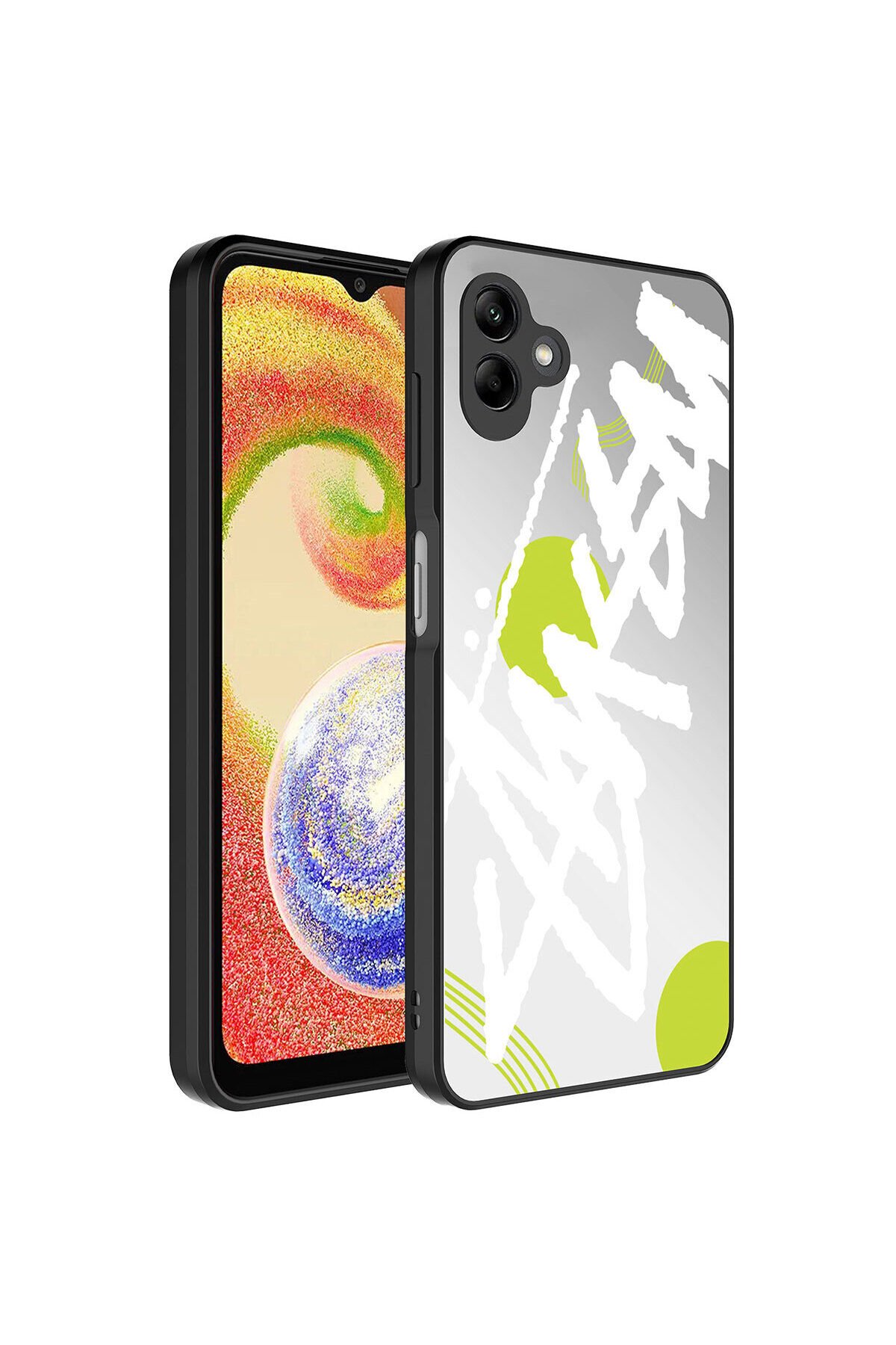 Galaxy A04 Kılıf Aynalı Desenli Kamera Korumalı Parlak BSAY Mirror Kapak - Seyahat Yazı