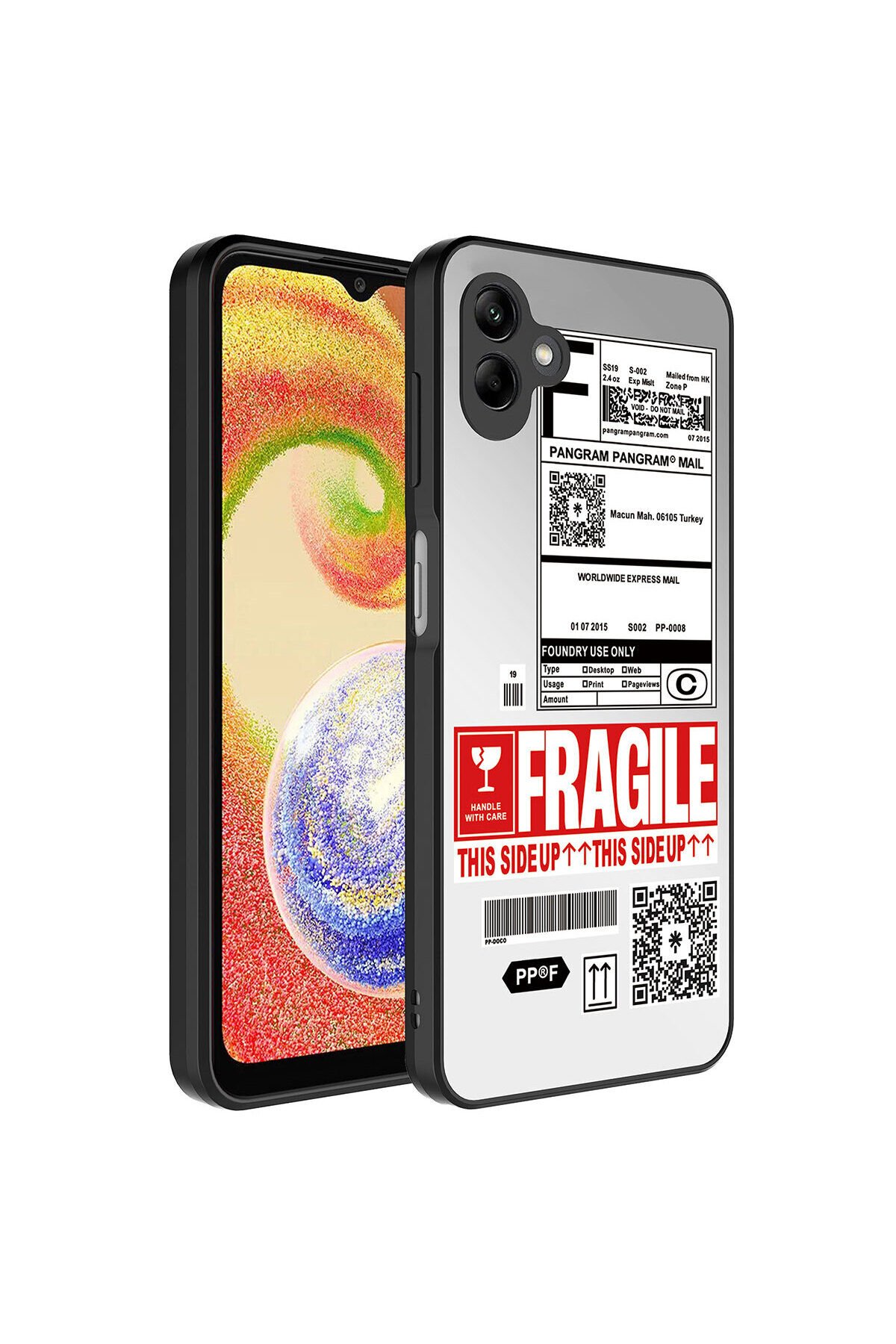 Galaxy A04 Kılıf Aynalı Desenli Kamera Korumalı Parlak BSAY Mirror Kapak - Seyahat Fragile