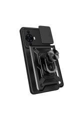 Huawei Nova 12S Uyumlu Kılıf Magnetik Standlı Kamera Korumalı BSAY Sürgülü Vega Kapak-Lacivert Lacivert