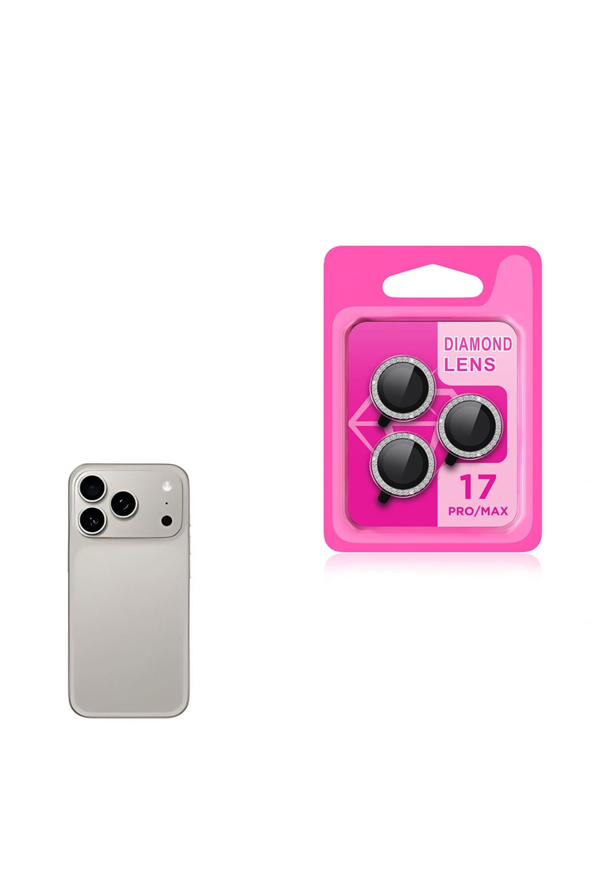 iPhone 17 Pro CL-06 Kamera Lens Koruyucu - Titanyum-Gri Gri