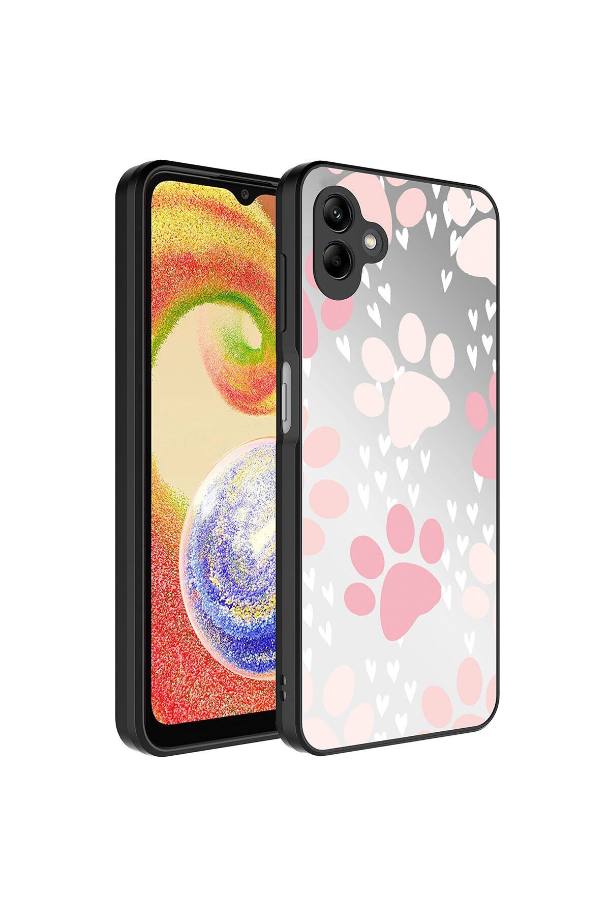 Galaxy A04 Kılıf Aynalı Desenli Kamera Korumalı Parlak BSAY Mirror Kapak - Seyahat Pati