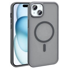 iPhone 14 Kılıf M-safe Şarj Özellikli Mat Arka Yüzey Zore Sio Kılıf Lila