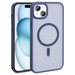 iPhone 14 Kılıf M-safe Şarj Özellikli Mat Arka Yüzey Zore Sio Kılıf Lila