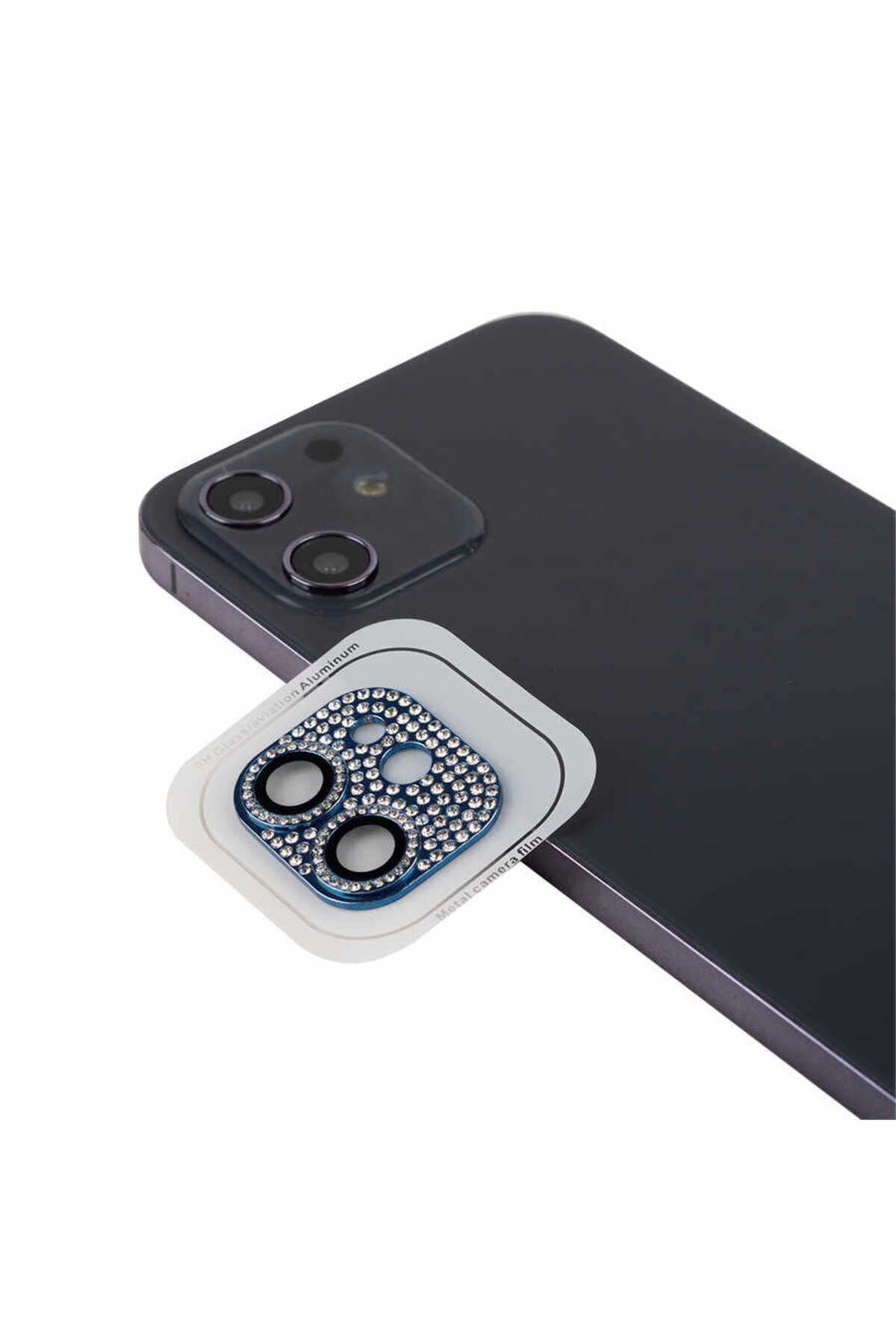 iPhone 12 Mini Uyumlu CL-08 Kamera Koruyucu-Mavi