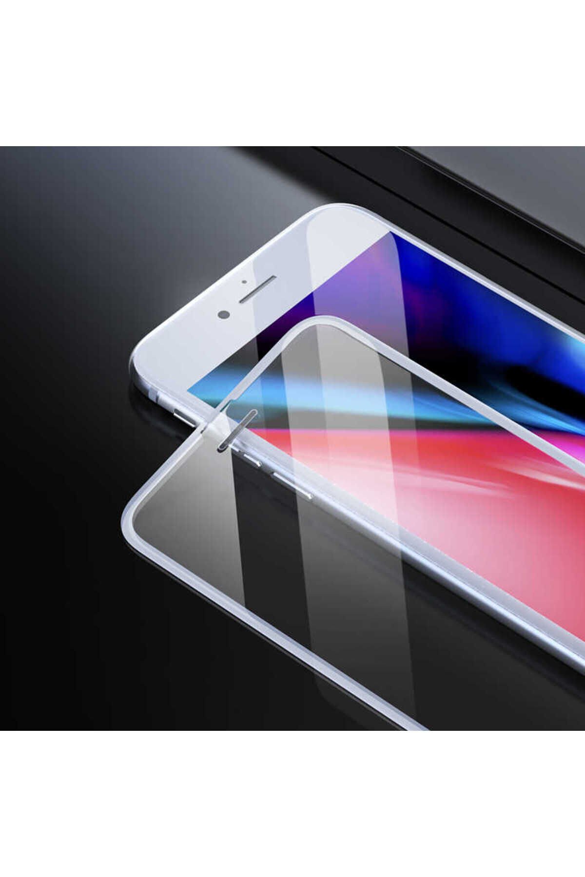 iPhone 7 Zore Anti-Dust Glass Temperli Ekran Koruyucu - Beyaz