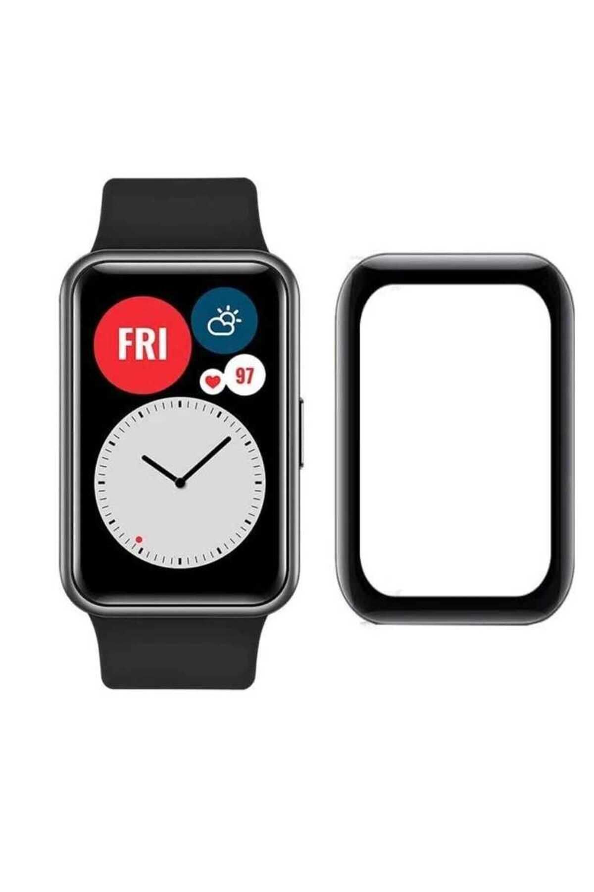 Huawei Watch Fit 2 BSAY PMMA Pet Saat Ekran Koruyucu - Siyah Siyah
