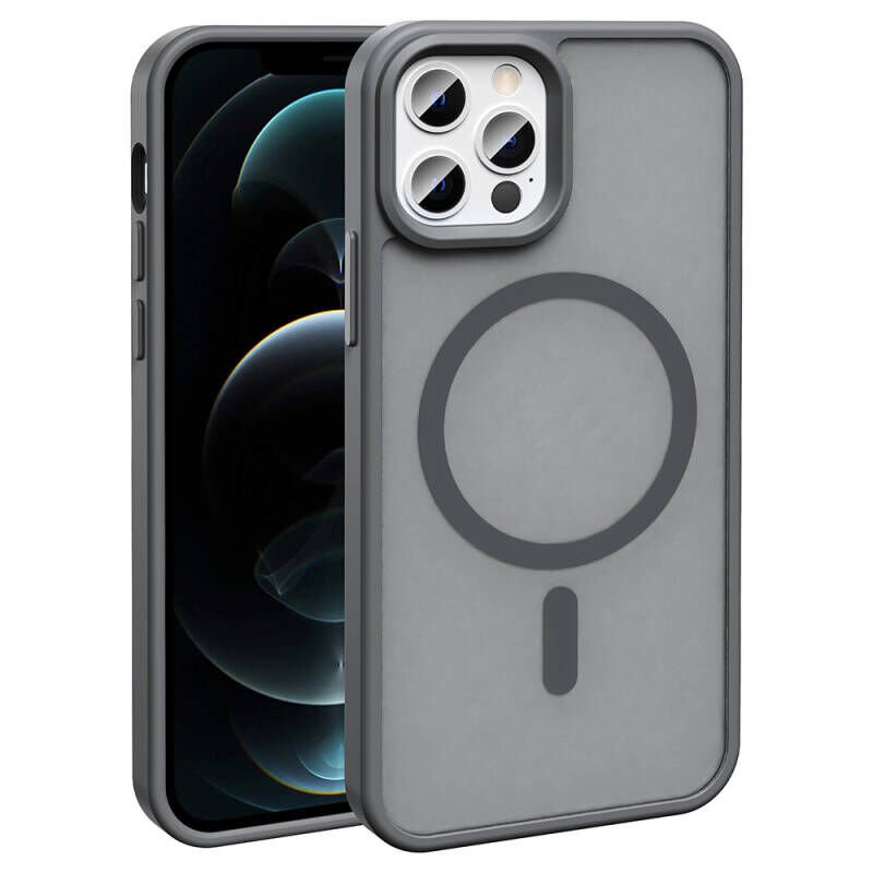 iPhone 12 Pro Kılıf M-safe Şarj Özellikli Mat Arka Yüzey Zore Sio Kılıf