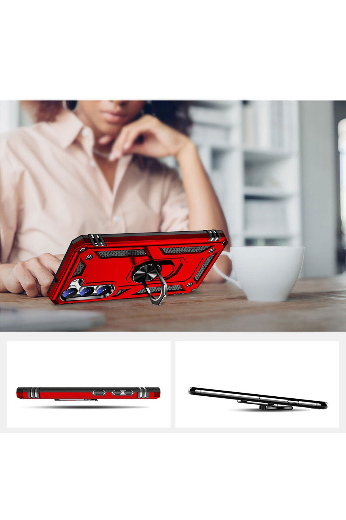 Galaxy S23 Plus Uyumlu CPPL Vega Kılıf-Kırmızı Kırmızı