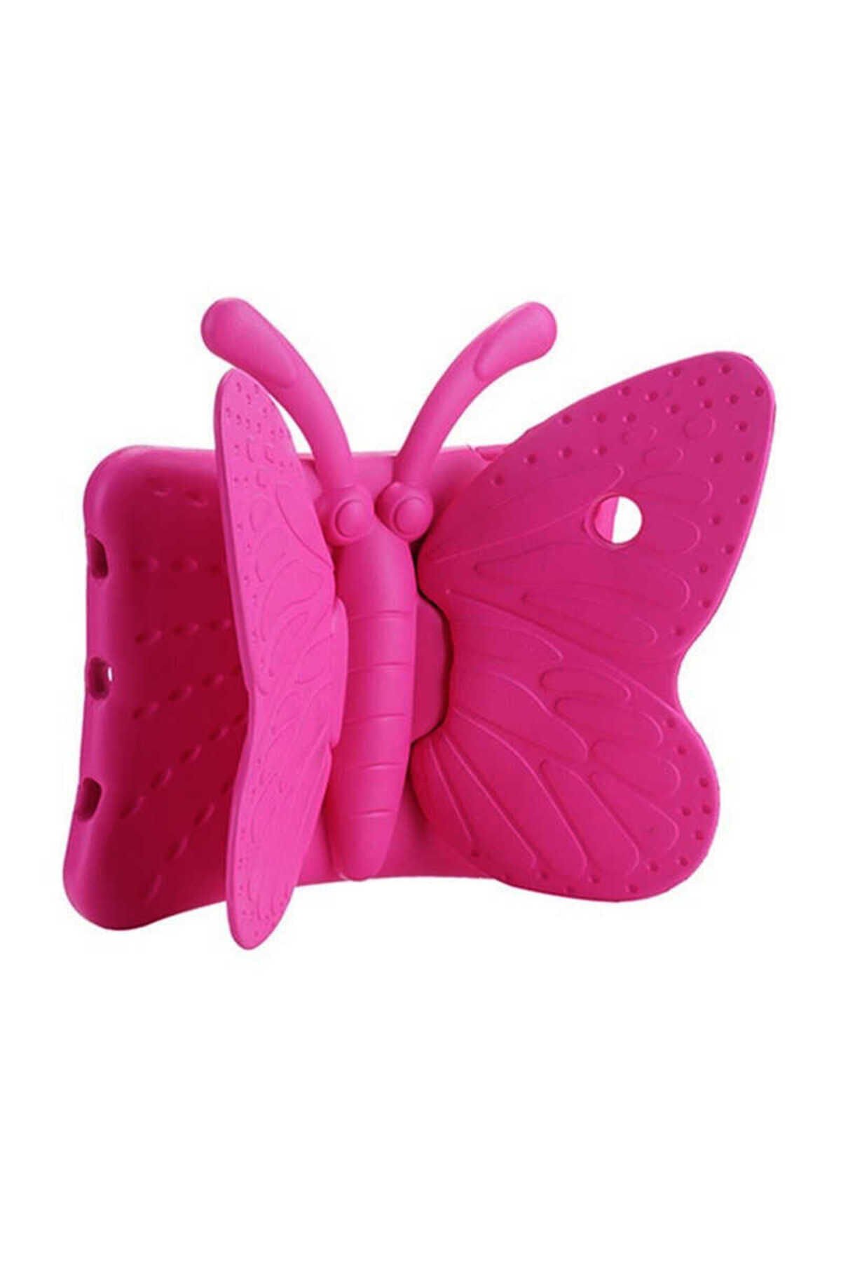 iPad Mini 2. Nesil Uyumlu Butterfly Standlı Tablet Kılıf-Pembe Koyu