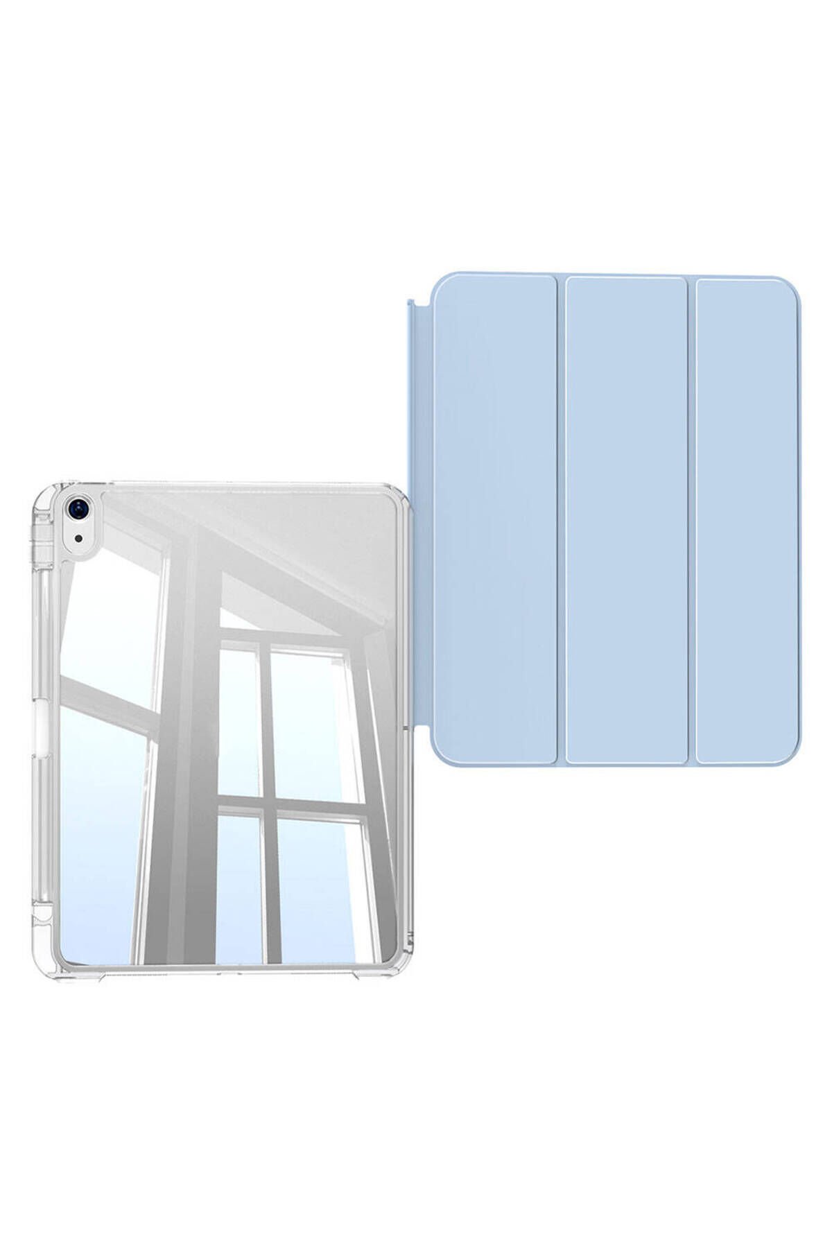 iPad Air 13 2024 Kılıf Magnetik Ayrılabilen Airbagli Uyumlu BSAY Sliding Tablet Kılıfı-Açık Yeşil Açık Yeşil