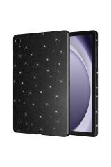 Galaxy Tab S10 Lite Simli Parlak Görünümlü BSAY Tablet Koton Kılıf - Pembe Koyu Pembe