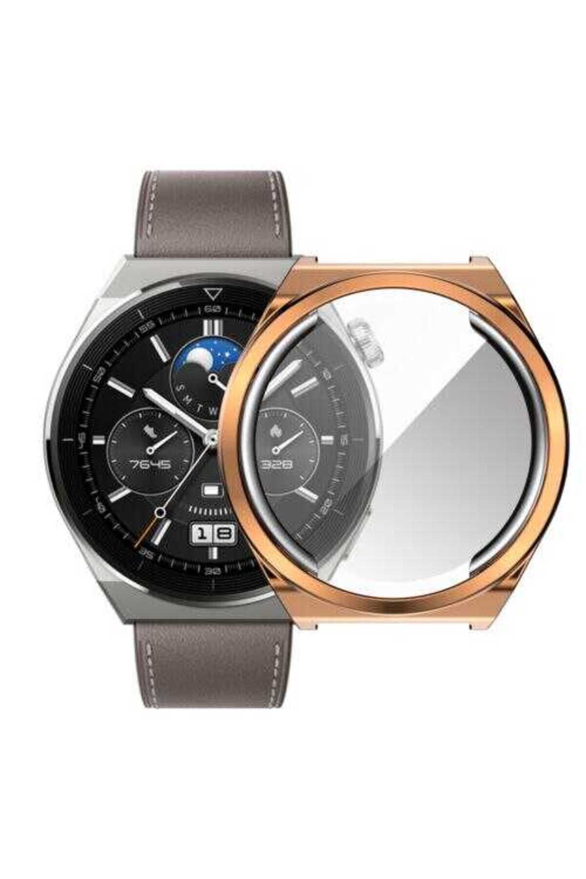 Huawei Watch GT 3 Pro 43mm BSAY Watch Gard 02 Koruyucu Silikon - Siyah Gri