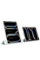 iPad Pro 11 2024 Kılıf Magnetik Ayrılabilen Airbagli BSAY Sliding Tablet Kılıfı - Pembe Açık Pembe Açık