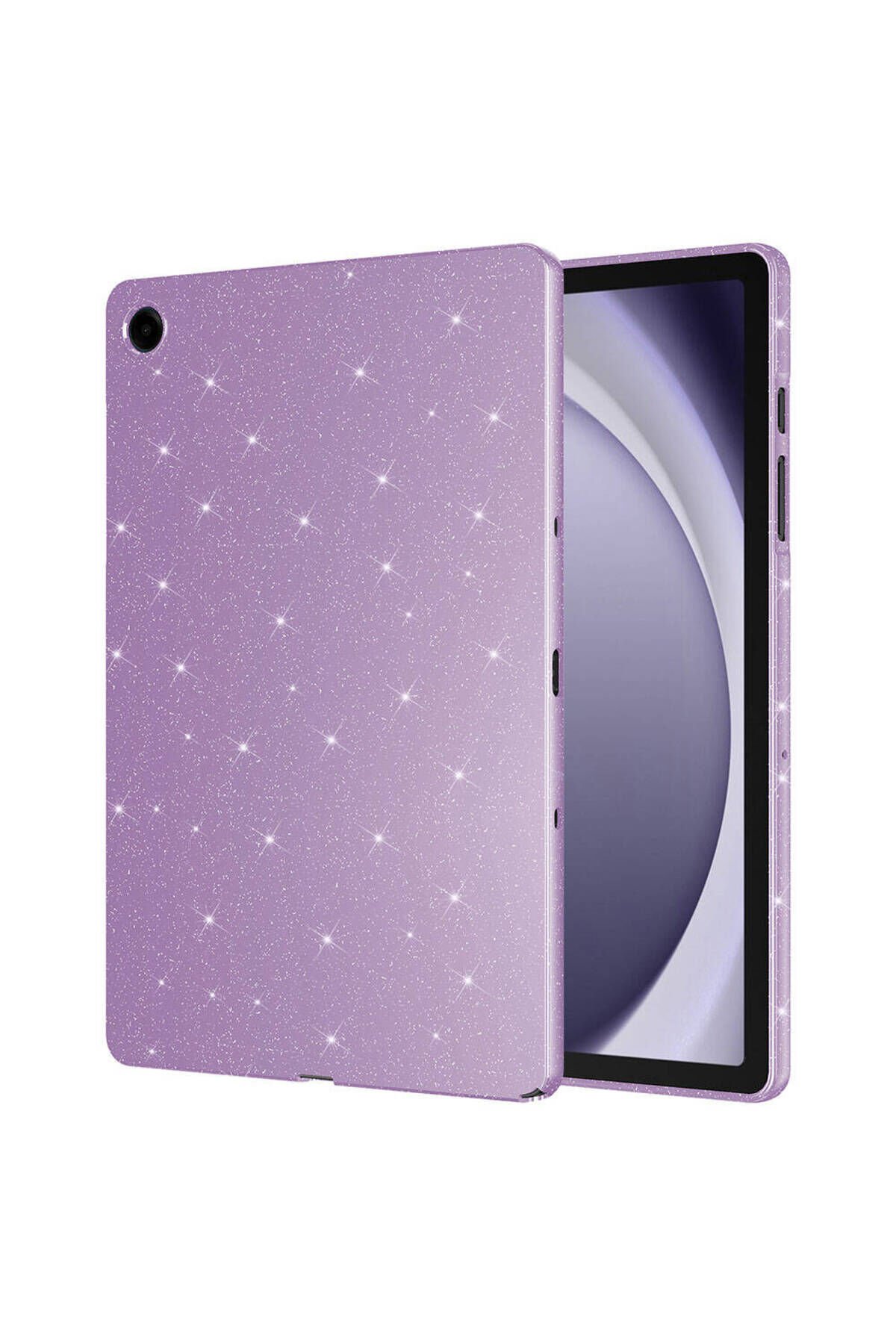 Galaxy Tab S10 Lite Simli Parlak Görünümlü BSAY Tablet Koton Kılıf - Pembe Koyu Beyaz