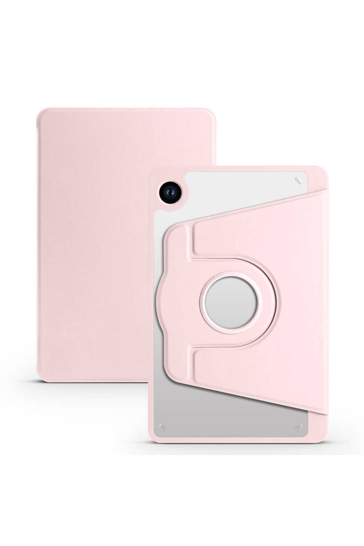 Galaxy Tab A9 Kılıf Uyumlu BSAY Termik Kalem Bölmeli Dönebilen Standlı Kılıf-Pembe Pembe