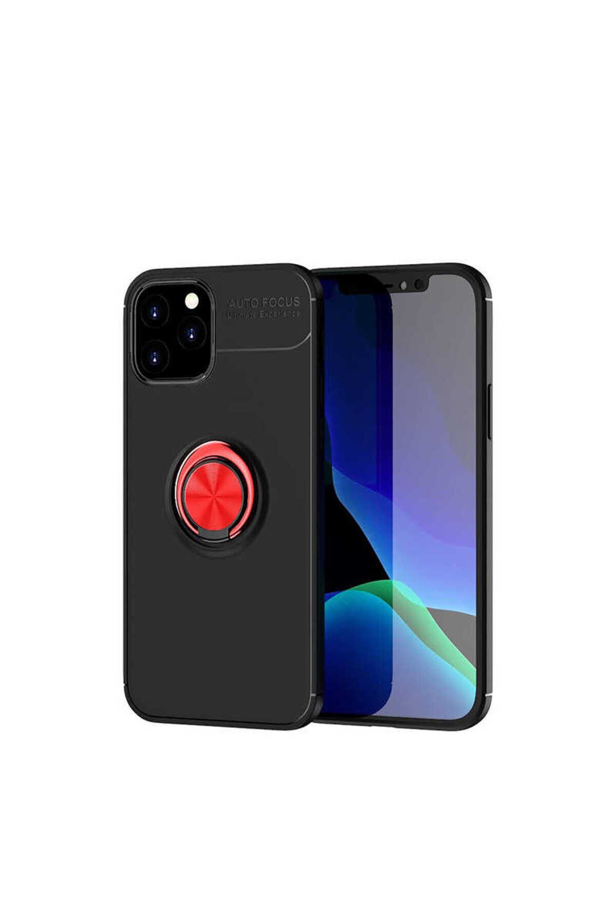 iPhone 12 Pro Uyumlu BSAY Ravel Silikon Kılıf-Siyah-Kırmızı