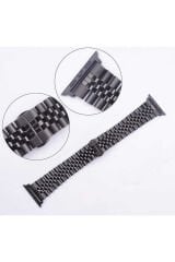 Watch 42mm Uyumlu KRD-36 Metal BSAY Kordon-Gümüş-Siyah Siyah