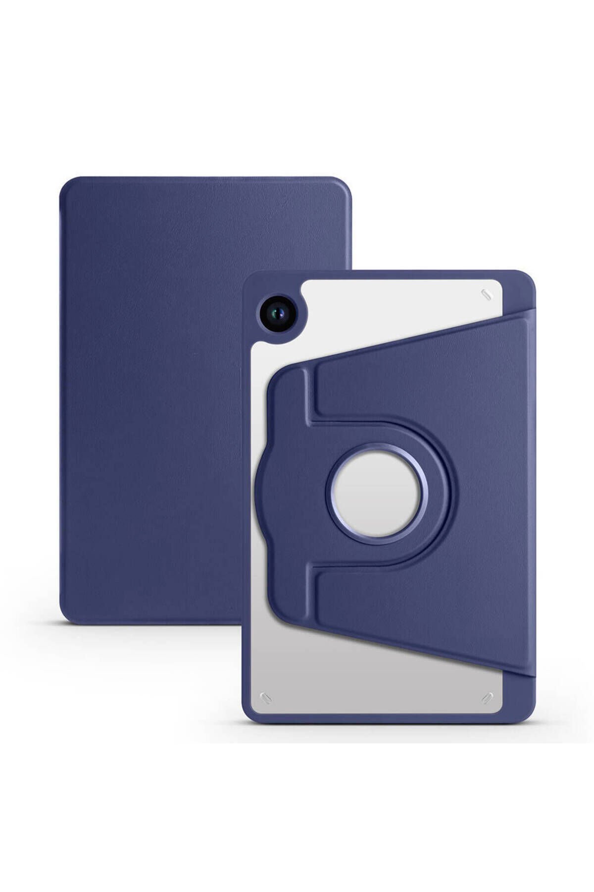 Galaxy Tab A9 Kılıf Uyumlu BSAY Termik Kalem Bölmeli Dönebilen Standlı Kılıf-Pembe Lacivert