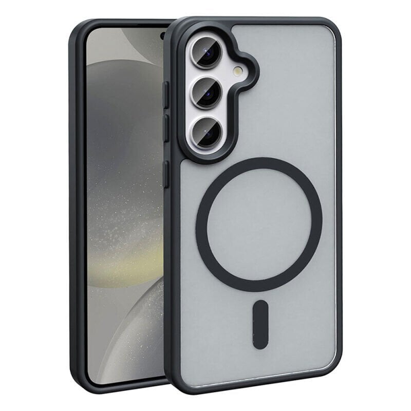 Galaxy S25 FE Kılıf M-safe Şarj Özellikli Mat Arka Yüzey Zore Sio Kılıf Siyah