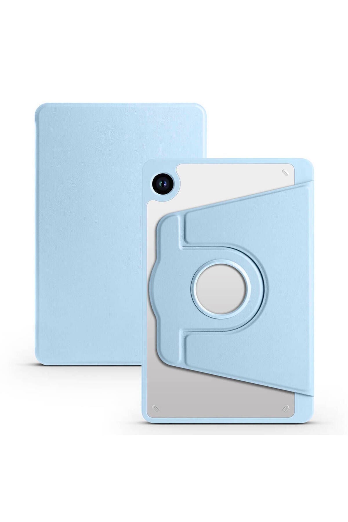 Galaxy Tab A9 Kılıf Uyumlu BSAY Termik Kalem Bölmeli Dönebilen Standlı Kılıf-Pembe Mavi