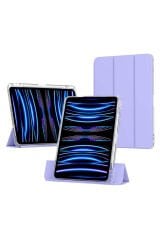 iPad Air 11 2024 Kılıf Magnetik Ayrılabilen Airbagli BSAY Sliding Tablet Kılıfı - Pembe Açık Pembe Açık