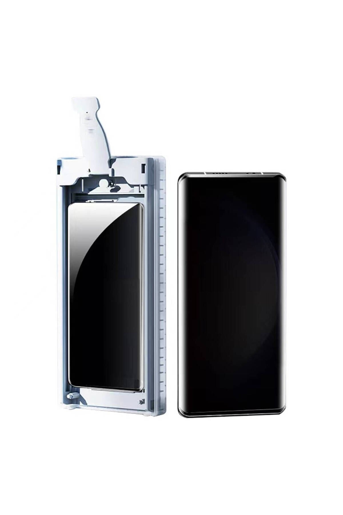 Galaxy S22 Ultra BSAY Uygulama Aparatlı 6in1 Easy Privacy Body Ekran Koruyucu-Siyah