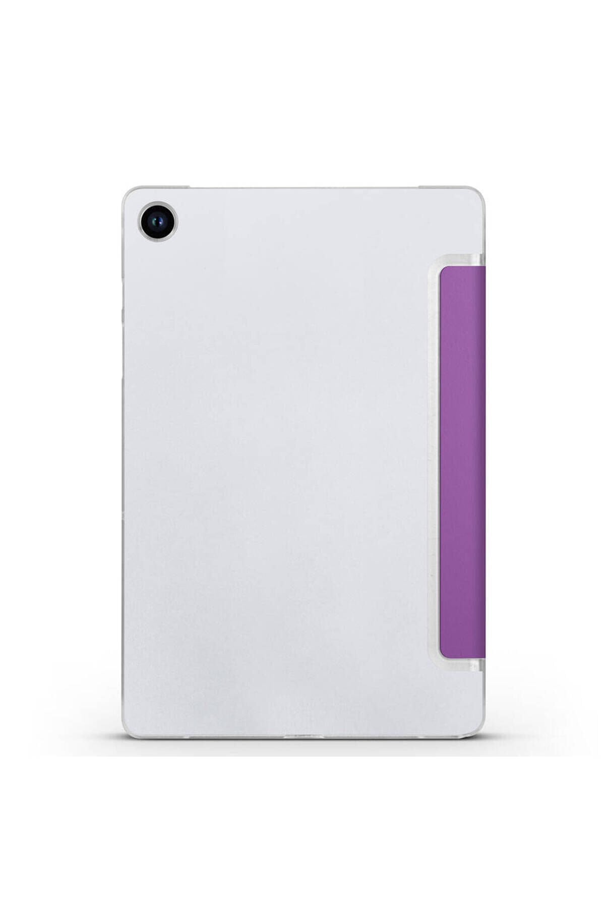 Galaxy Tab A9 Uyumlu BSAY Smart Cover Standlı 1-1 Kılıf-Siyah Pembe Koyu