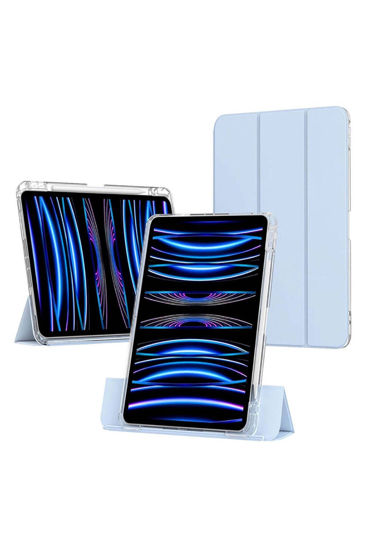 iPad Air 11 2025 M3 Kılıf Magnetik Ayrılabilen Airbagli BSAY Sliding Tablet Kılıfı - Lacivert Lacivert