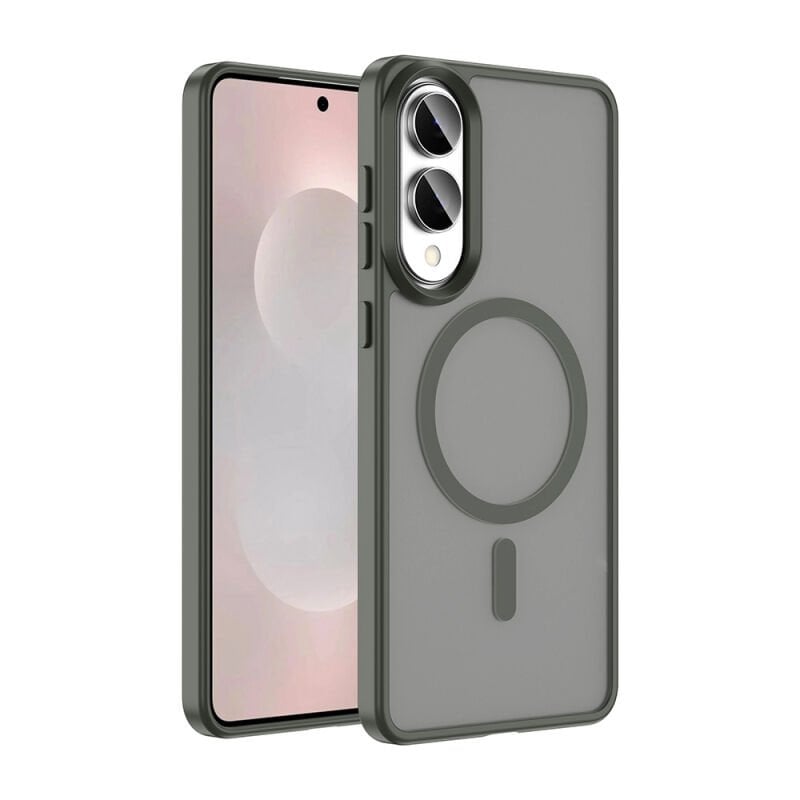 Galaxy S25 Edge Kılıf M-safe Şarj Özellikli Mat Arka Yüzey Zore Sio Kılıf Gri