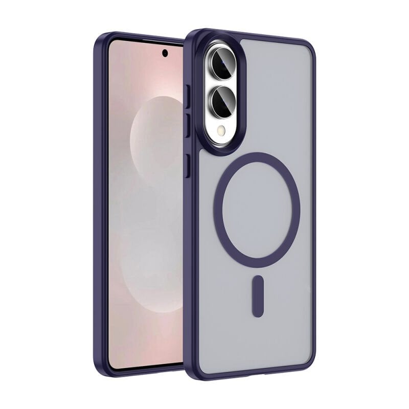 Galaxy S25 Edge Kılıf M-safe Şarj Özellikli Mat Arka Yüzey Zore Sio Kılıf Mor