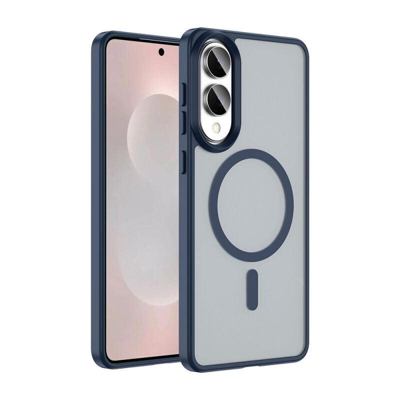 Galaxy S25 Edge Kılıf M-safe Şarj Özellikli Mat Arka Yüzey Zore Sio Kılıf Lacivert