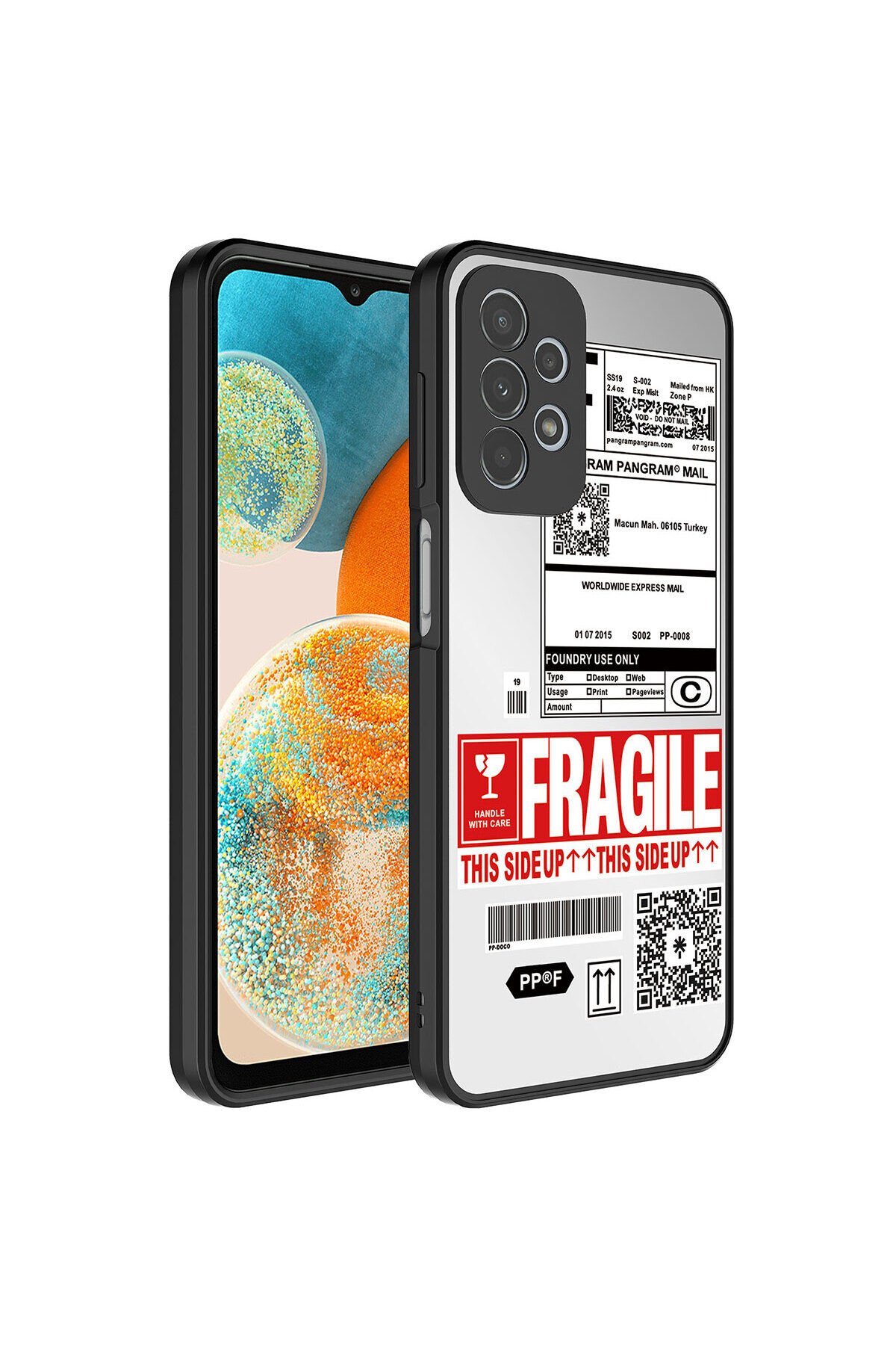 Galaxy A72 Kılıf Aynalı Desenli Kamera Korumalı Parlak BSAY Mirror Kapak - Kalp Fragile