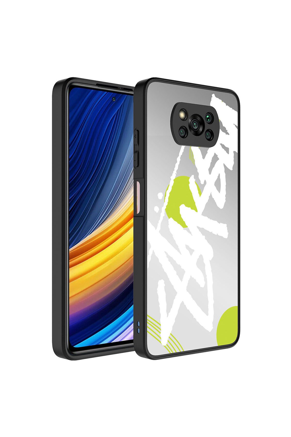 Poco X3 Kılıf Aynalı Desenli Kamera Korumalı Parlak BSAY Mirror Kapak - Kalp Yazı