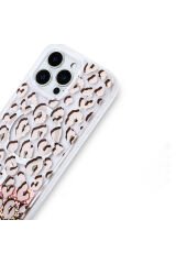 iPhone 16 Pro Kılıf Sıvılı Simli Baskılı Şeffaf Arka Yüzey BSAY Mossa Silikon Kapak - Siyah