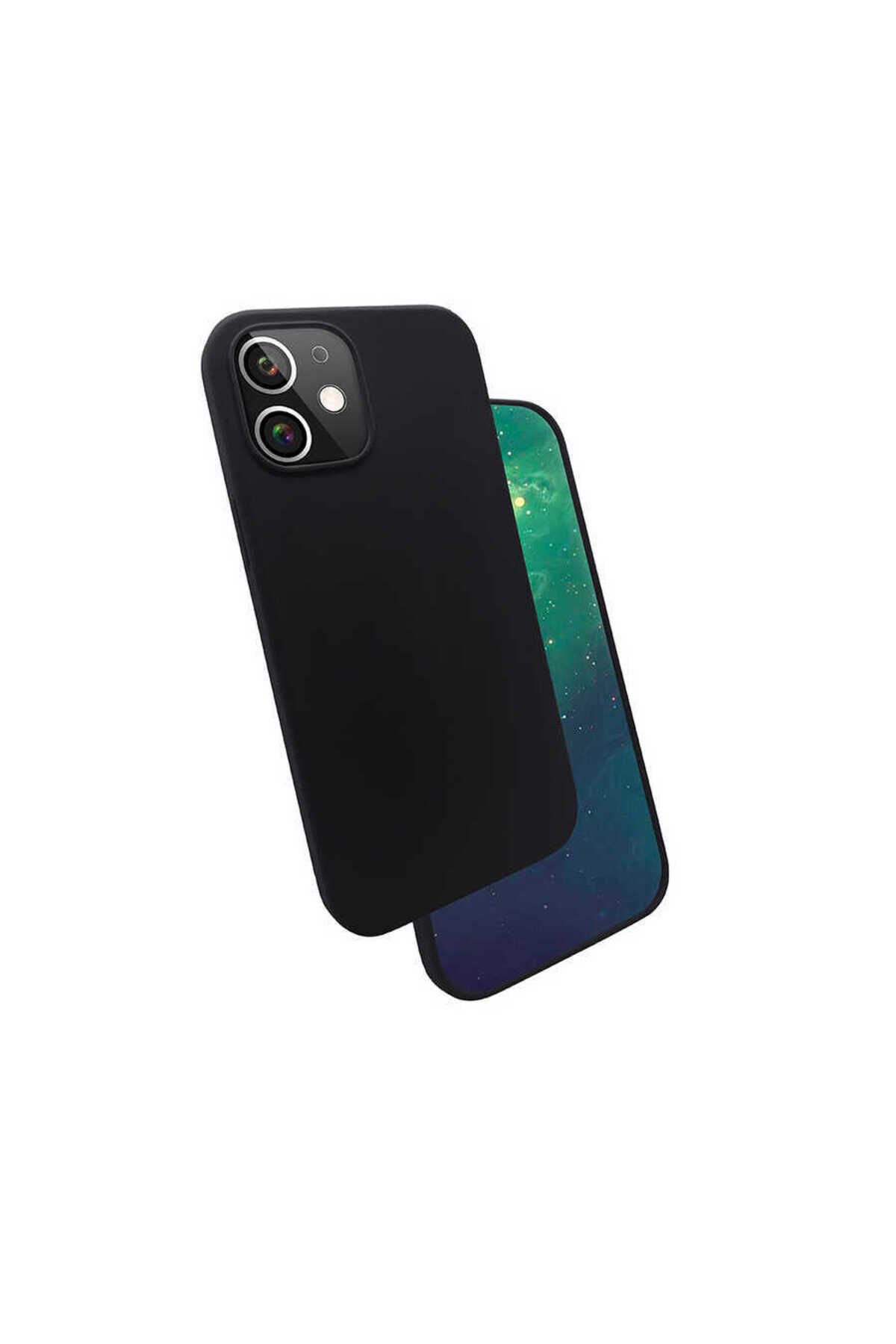 iPhone 12 Uyumlu BSAY Silk Silikon-Siyah Siyah